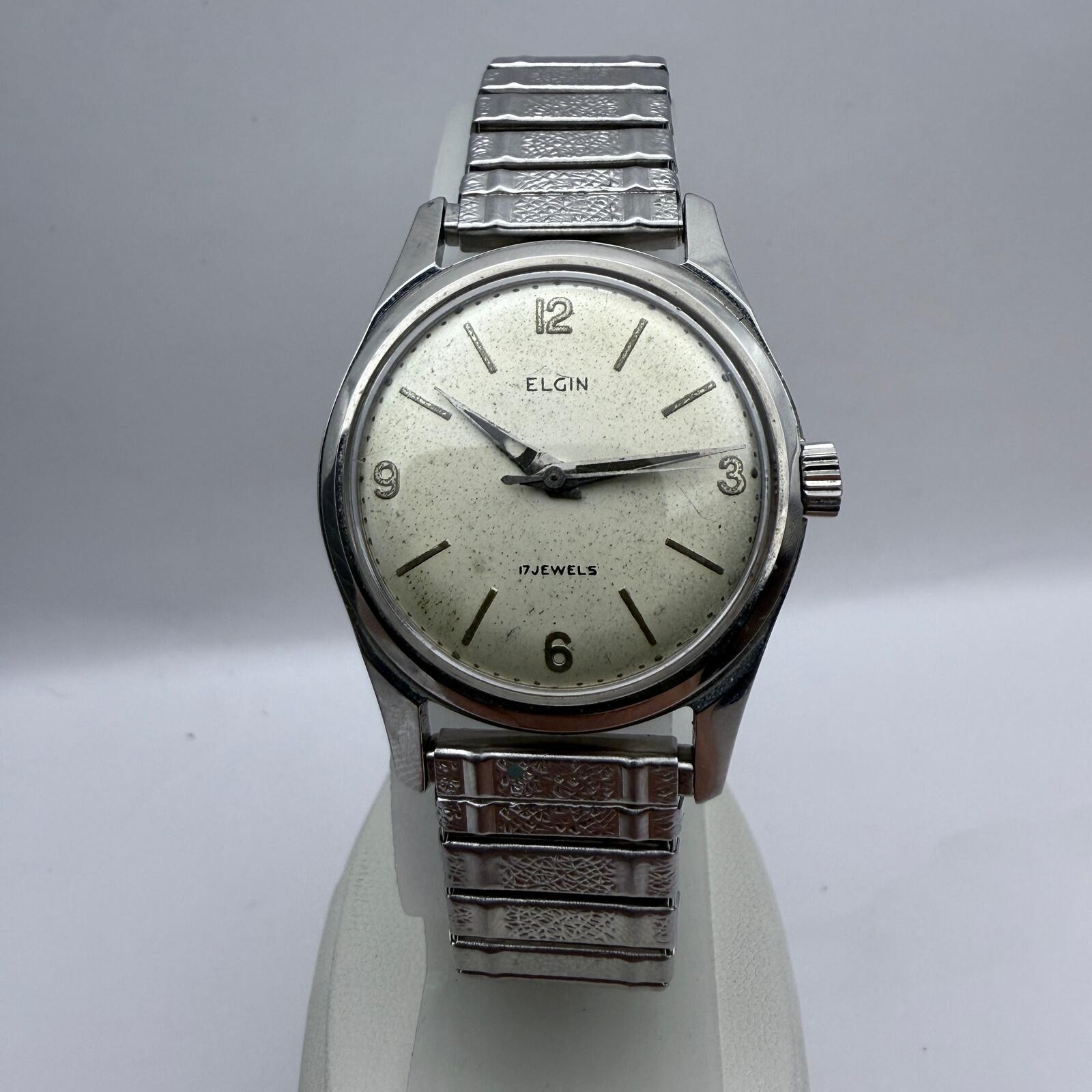 Elgin Men's Vintage 17 Jewel Manual Wind White Dial