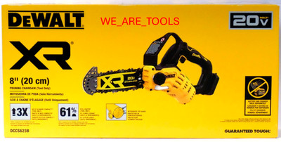 DeWalt DCCS623B 20V MAX 8'' Brushless Cordless Pruning Chainsaw with Tip Guard