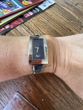 D&G Dolce & Gabbana Uhr Edelstahl Jeansarmband Läuft