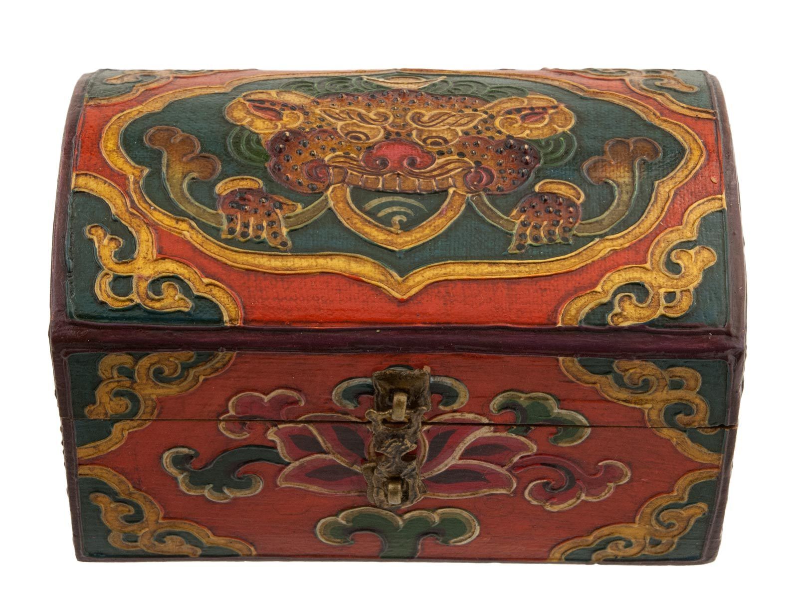 Caja A Joya Tibetano- Mini Caja de Madera Pintado Chepu 15x9.5cm 7154