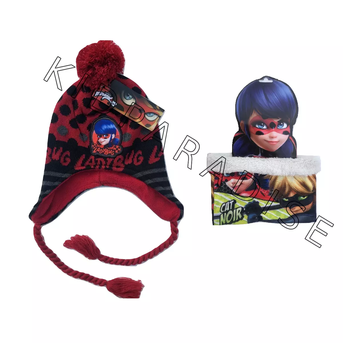 MIRACULOUS LADYBUG Ensemble Gants + bonnet - Enfant Fille - Rouge