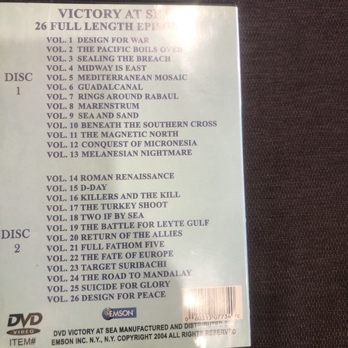Victory At Sea 2-Disc DVD Set Emson Item # 7734-2 Classic TV Naval War History - Picture 3 of 4