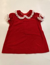 vintage red velvet dress 2t 3t Christmas Valentines