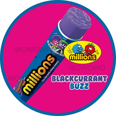 Eiswagen Aufkleber Millions schwarze Johannisbeere Buzz Push Up Eislolly Sticker Decal