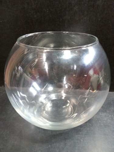 Large vase Glass Bubble Ball Bowl Clear 7.25"Wide 6.25" Tall round - Picture 5 of 12