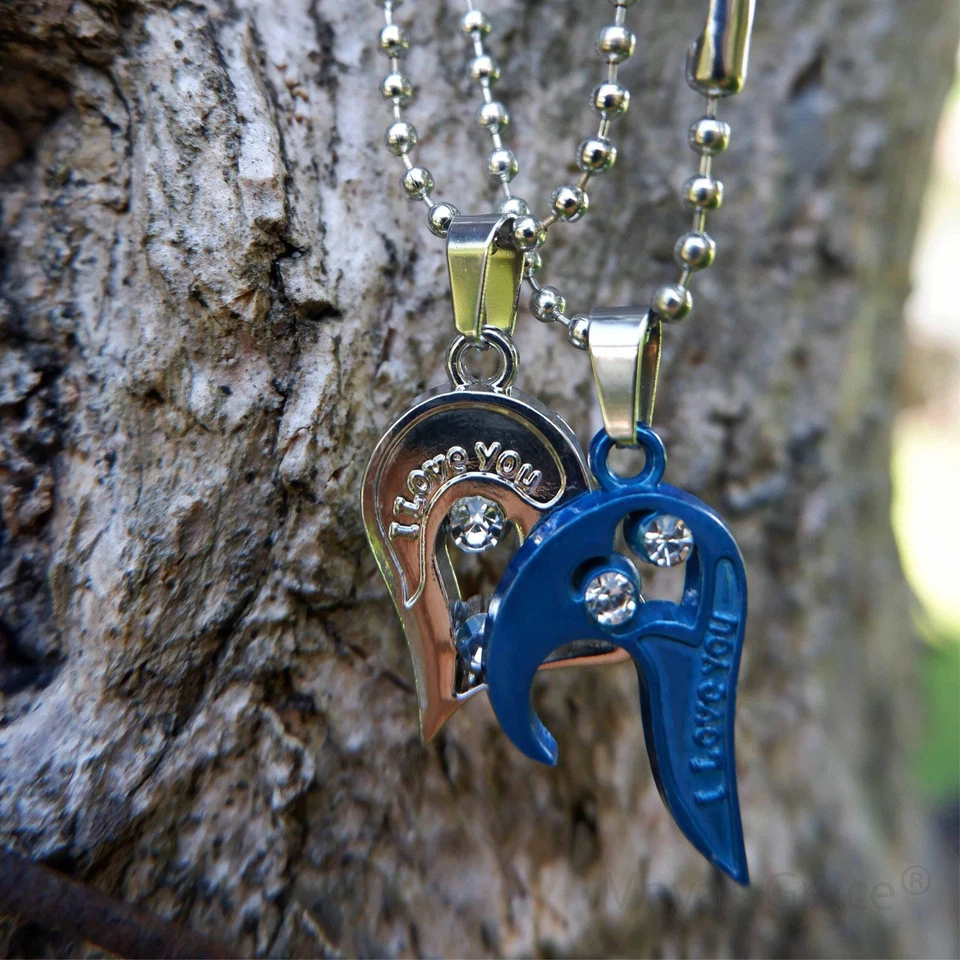 Collar Colgante Mensaje Te Quiero Corazón Pareja Dos Piezas Gracia Maya Foto 2 de 4