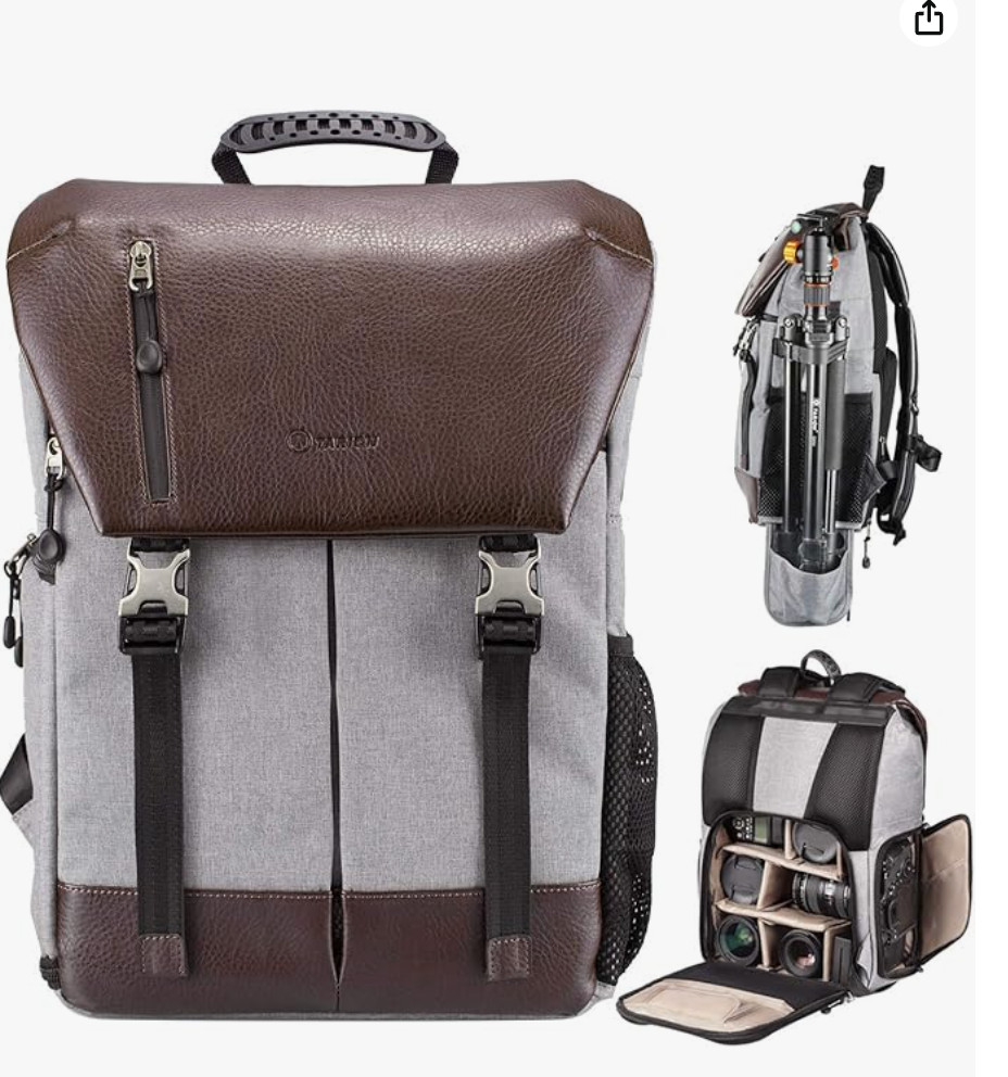 TARION Mochila para cámara con trípode y tableta con cubierta impermeable