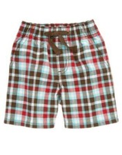 NWT Gymboree Size 5T "RESCUE TEAM" Pull on Plaid Shorts