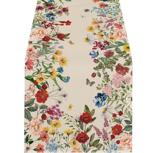 Flower Printed Table Runner Rectangle Vintage Tablecloth Dining Table Decor Mat - Picture 12 of 17