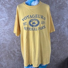 Vintage Voyageurs National Park Minnesota T-shirt XL Made In USA Anvil Yellow