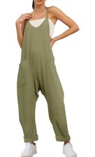 Jumpsuits for Women Casual Summer Rompers Sleeveless Loose Spaghetti Sz S