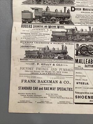 1892 Loco Otive Engineering Newspaper Train Magazine Publication