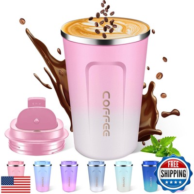 JTRYEMU Travel coffee mug 12 oz Insulated Coffee cup with lid reusable Leak p