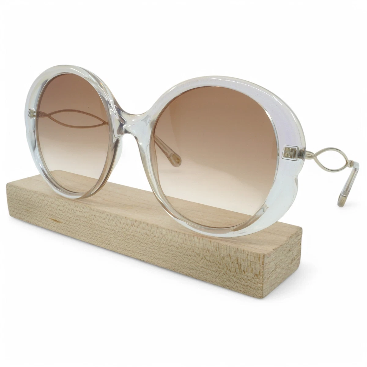 Chloe Sunglasses Women CE749S Round Oversized Gray Gold Heart Boho Frames Only Chloé Sunglasses & Sunglasses Accessories for Women for sale  main image 3