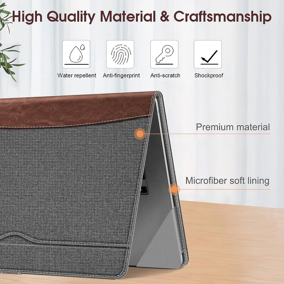 Sleeve Case for MacBook Air 15 Inch A3241 2024 2025 PU Leather Folio Book Cover - Image 2 of 4