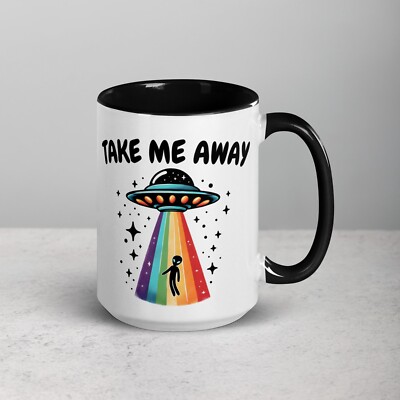 Take Me Away Coffee Mug   Funny Alien Joke Cup for Work, Home, or Daily Caffeine