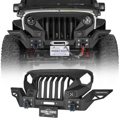 Off-Road Mad Max Grill Front Bumper Heavy Duty Steel Fit 07-18 Jeep Wrangler JK
