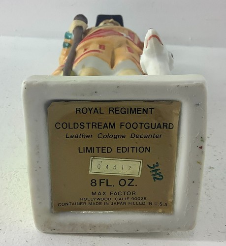 Max Factor Limited Edition Royal Regiment Coldstream Footguard Decanter Cologne - Picture 6 of 6