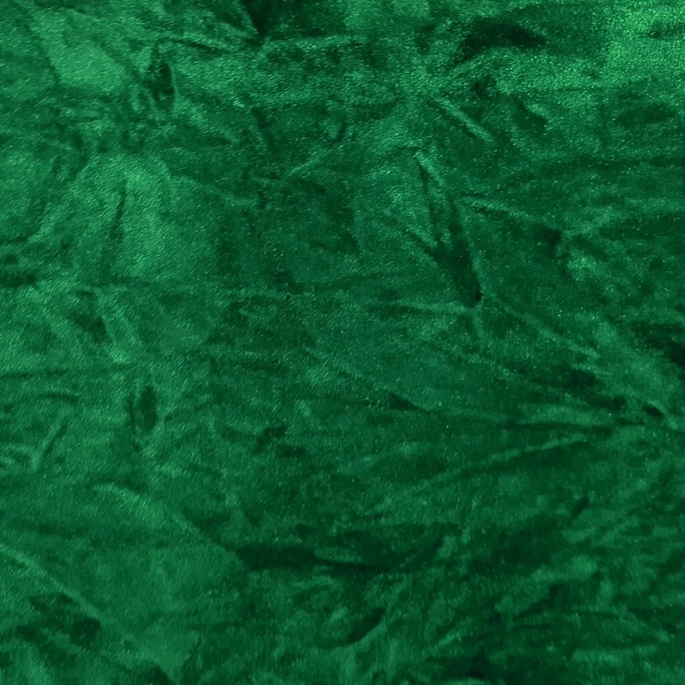 HUNTER GREE CRUSHED VELVET FABRIC | UPHOLSERY TEXTURED VELVET 60" by the yard - Image 3 of 4
