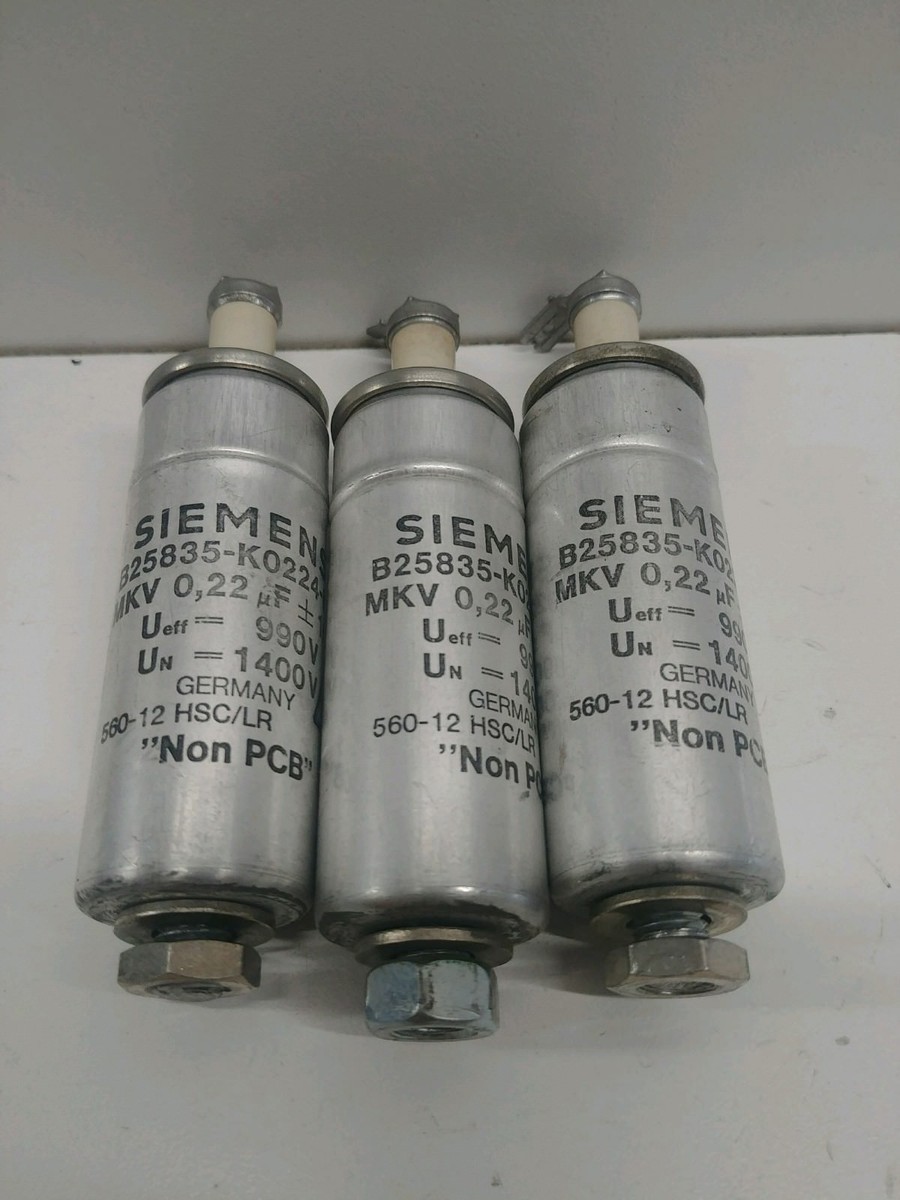LOT OF 3 GUARANTEED! SIEMENS 1400V-UN 990V-UEF 0.22UF