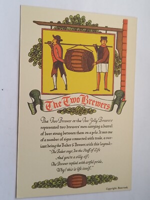 Vintage Kunst Postkarte hängende Pub Schilder The Two Brewers Inn Chipperfield Herts