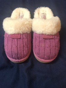 purple sheepskin slippers