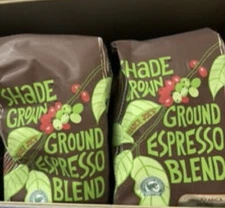 2 Packs Trader Joe's Shade Grown Espresso Ground Blend Dark Roast 14 oz Each