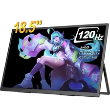 Portable Gaming Monitor 18.5" 1080P 120Hz 100% sRGB with USB-C HDMI Large Screen