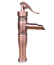 NEW "Water Pump Look" Style Antique Copper Bathroom Vessel Sink Faucet Mixer Tap