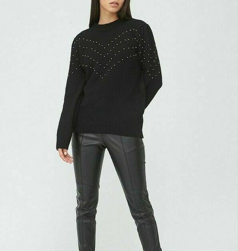 BLACK BEADED CHEVRON JUMPER SIZE 