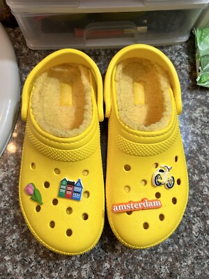 Crocs Yellow Fuzzy