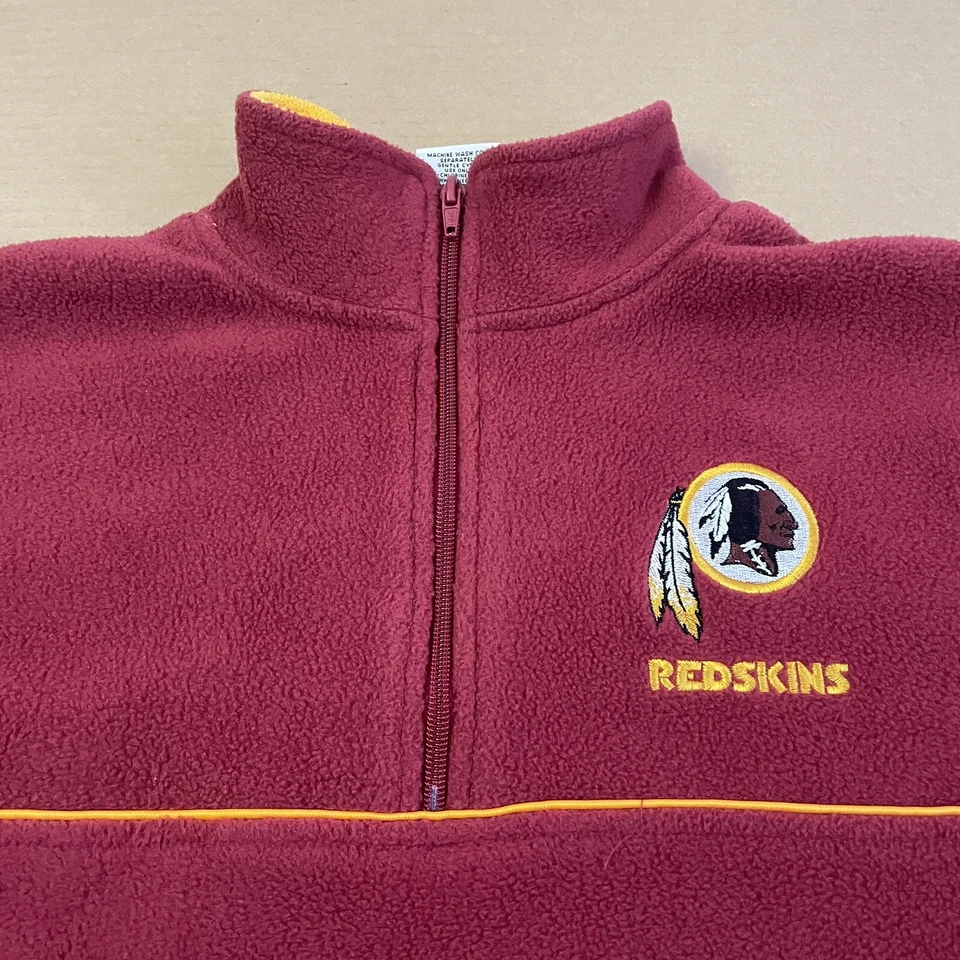 VINTAGE Washington Redskins Fleece 1/4 Zip Youth Large 14 Red Sweatshirt Boys - Image 3 of 4