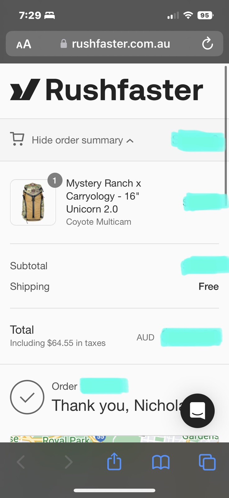Mystery Ranch x Carryology Unicorn 2.0 Beams Day Assault Brand New Rare