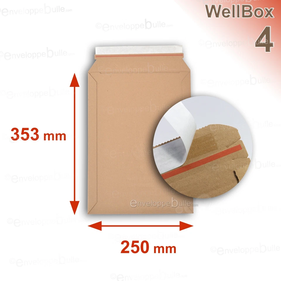 10 Enveloppes carton rigide renforcé 250x353 Wellbox 4 - Photo 1/1