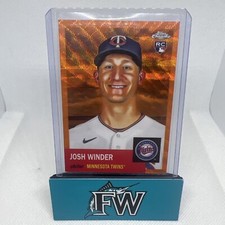2022 Topps Chrome Platinum Josh Winder Orange Wave Refractor RC #115 Twins
