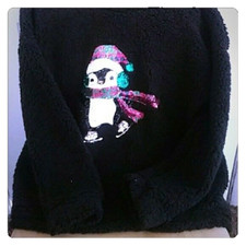 Time  Tru Sequined Penguin Plush 2XL Woman Sweatshirt NEW