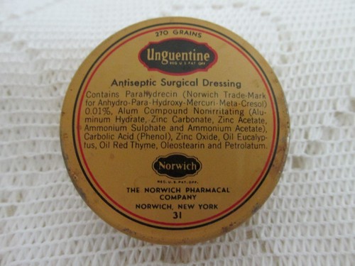 Vintage Little Unguentine Antiseptic Ointment Tin