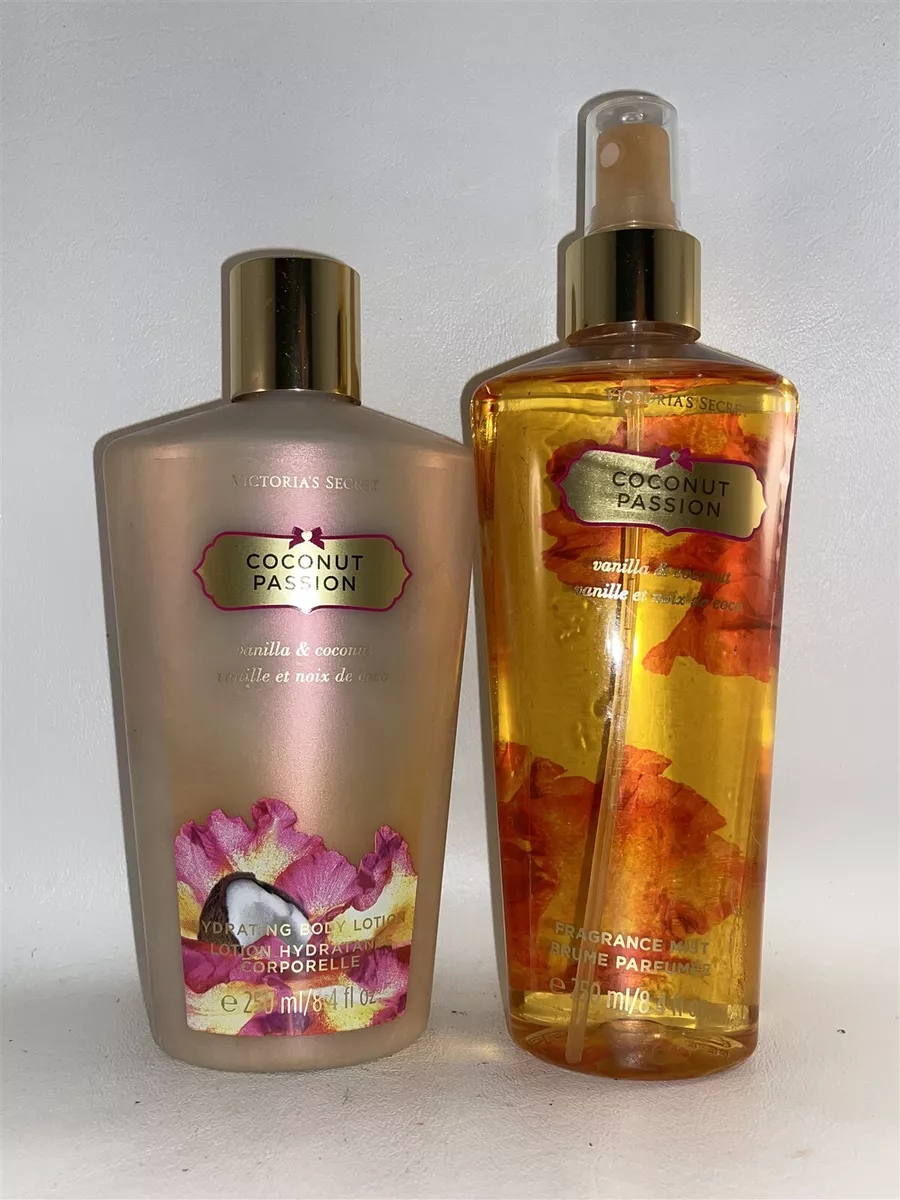 Victoria s Secret Coconut Passion Perfume Mist Lotion Gel 8.4 Oz Set x 2