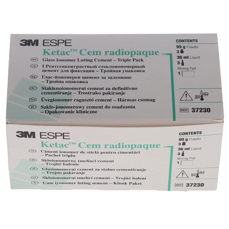 3M ESPE 37230 Ketac Cem Radiopaque Glass Ionomer Luting Cement Triple Pack