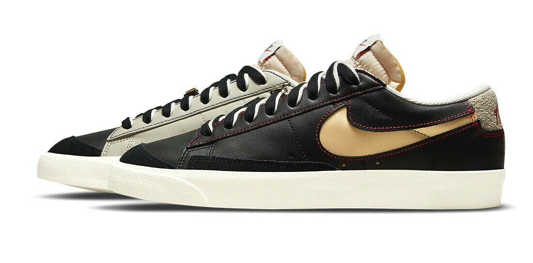 MENS NIKE BLAZER LOW 77 PRM BLACK MULTI REMOVABLE SWOOSH  display picture 1