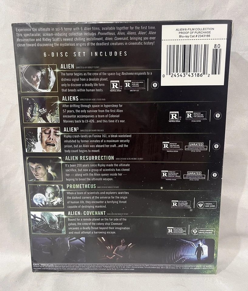 Alien 6-Film Collection ( Blu-ray 6-disc ) New Fast Shipping - Image 2 of 2