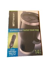 Emerson Stainless Steel Heated Travel Coffee/Tea/Soup Mug 14 Oz Black w/ Plug In