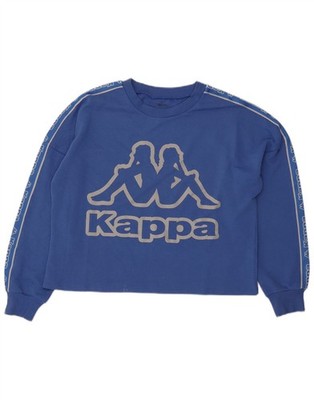 Kappa Womens Tezenis Graphic Oversized Sweatshirt Jumper UK 14 Medium Blue DI19