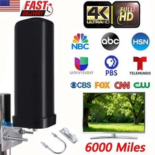 6000 Mile Digital TV Antenna HDTV 4K 1080P Amplified Long Range 360  Outdoor
