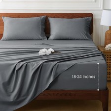 Extra Deep Pocket Queen Sheet Sets Fits 18"-24" in Deep Mattress -100