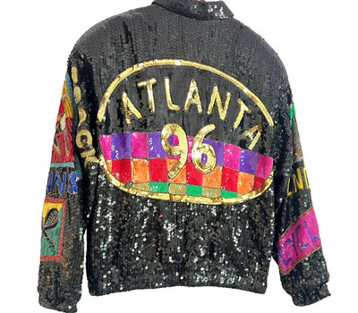 Vintage 1996 Atlanta Olympics Silk Beaded Sequin Statement Jacket Maximalist S