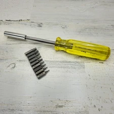 Apex 1/4" Magnetic Bit Holder 8-1/2" OAL USA Made M-1500-P W/ 9 Torx Bits 06-27