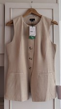 Nobody’s Child Cream Longline Waistcoat Size 12 BNWT RRP £79 Viscose Linen