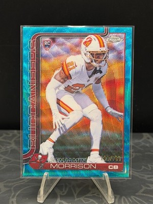 2025 Topps Chrome Football Benjamin Morrison Aqua Wave Refractor /199 RC