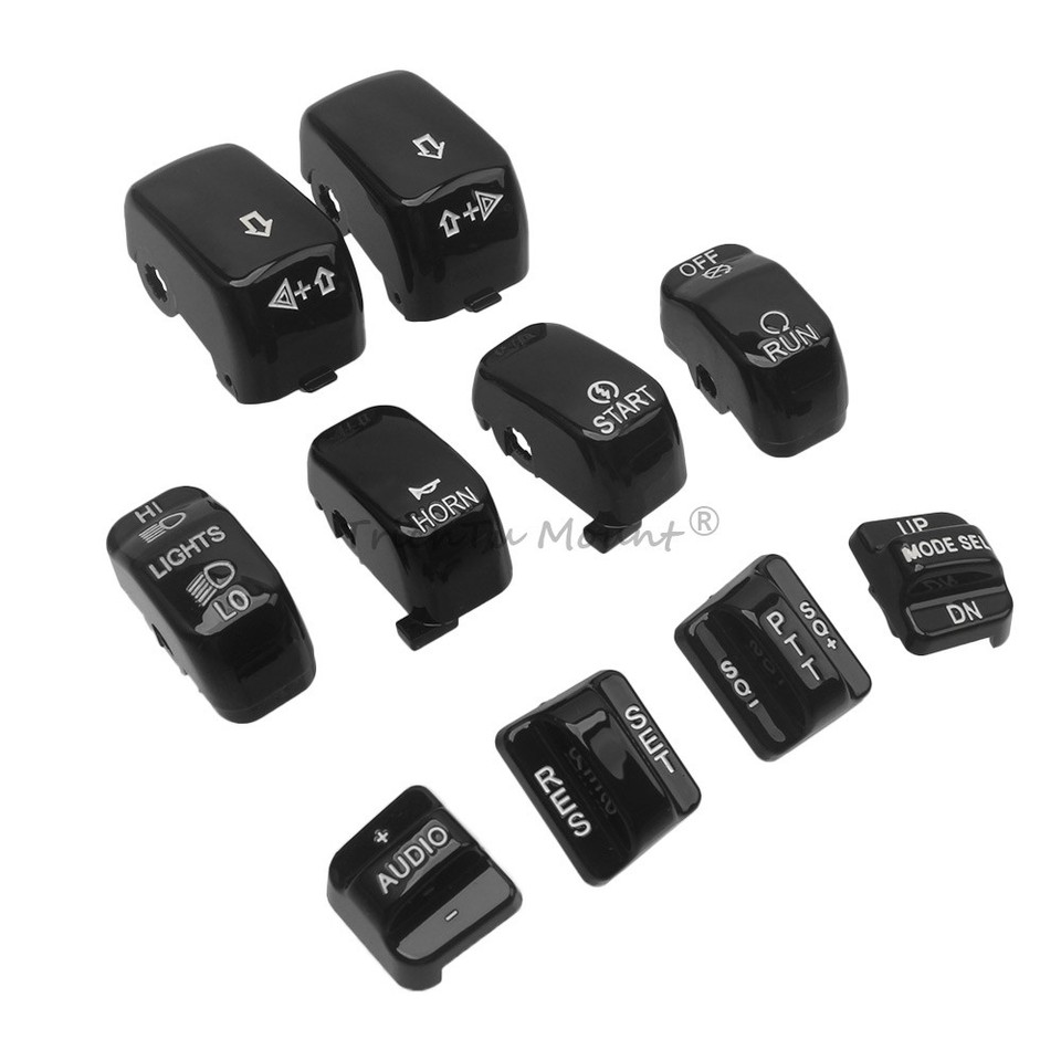 Black 10x Hand Control Switch Housing Button Cap for Harley Electra ...